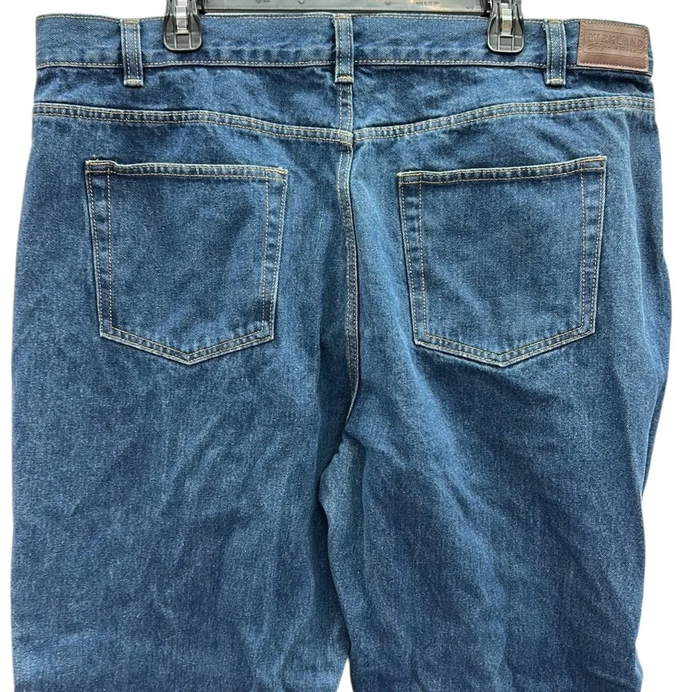 Kirkland Signature Cotton Straight Leg Mens 42 Waist 32 Length Blue Jeans